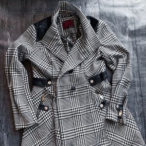 Celsius Houndstooth Pea Coat Size Large